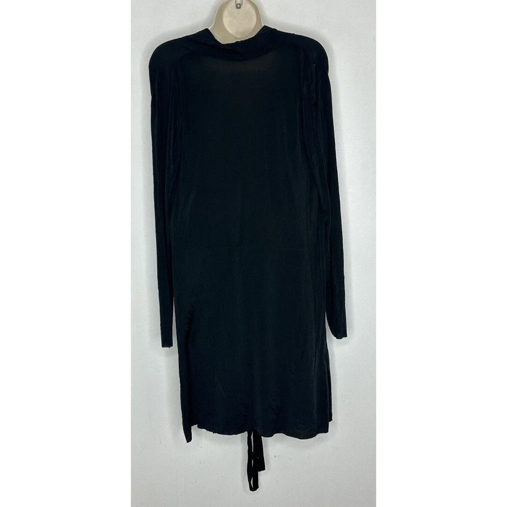 ALL SAINTS Amei Long Sleeve Draped Stretch Mesh Neck Dress Black Size 2 - Picture 6 of 6